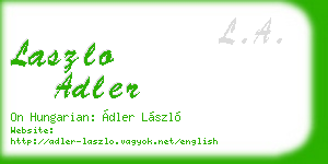 laszlo adler business card